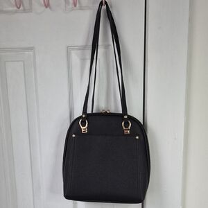 Miztique Black Shoulder Bag with Gold-Tone Hardware